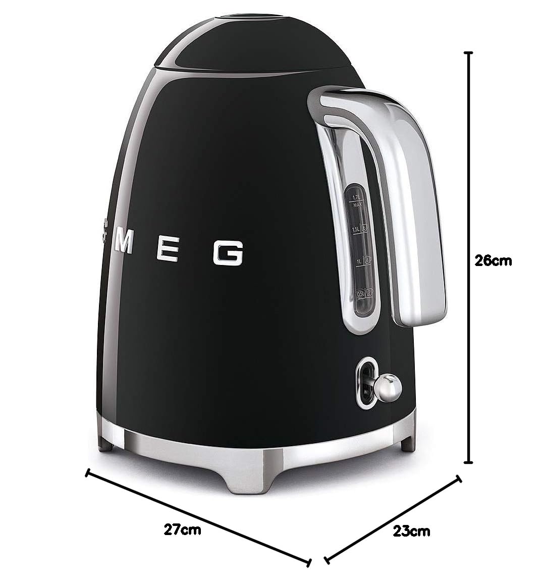Retro Style Kettle 1.8 Qt 3kW 360 Swivel Base Black