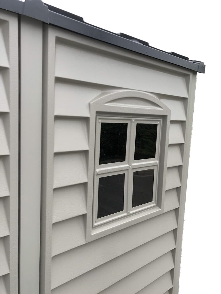 Plastic Garden Storage Shed 6 X 6 Ft Dark Gray Adobe Metal Roof
