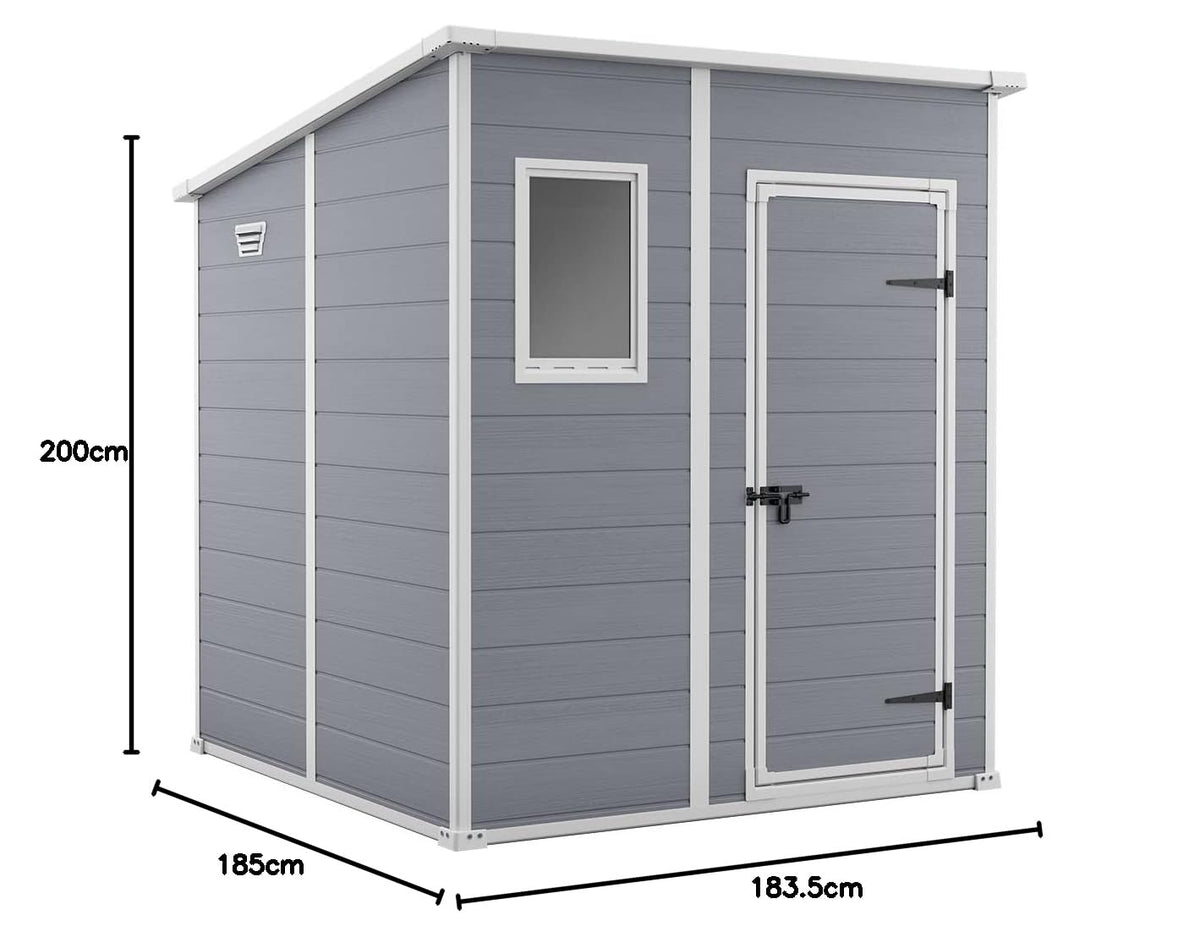 Garden Storage Shed 6 X 6 Ft Gray Resin Single Door