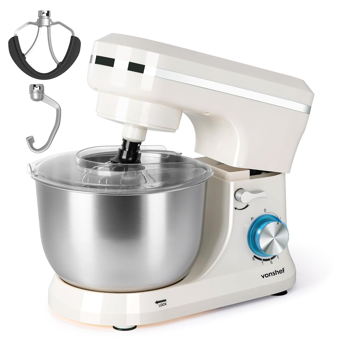 Stand Mixer 4.8 Qt 1000W 8 Speeds With Pulse Function Black