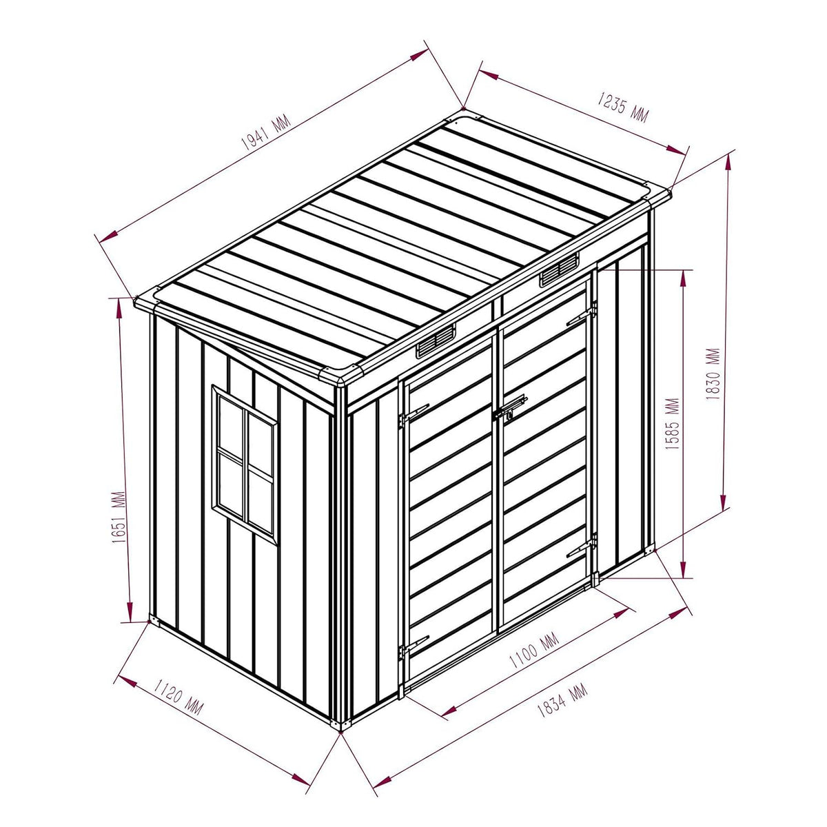 Outdoor Garden Storage Shed 6 X 4 Ft Gray Plastic Aluminum Frame