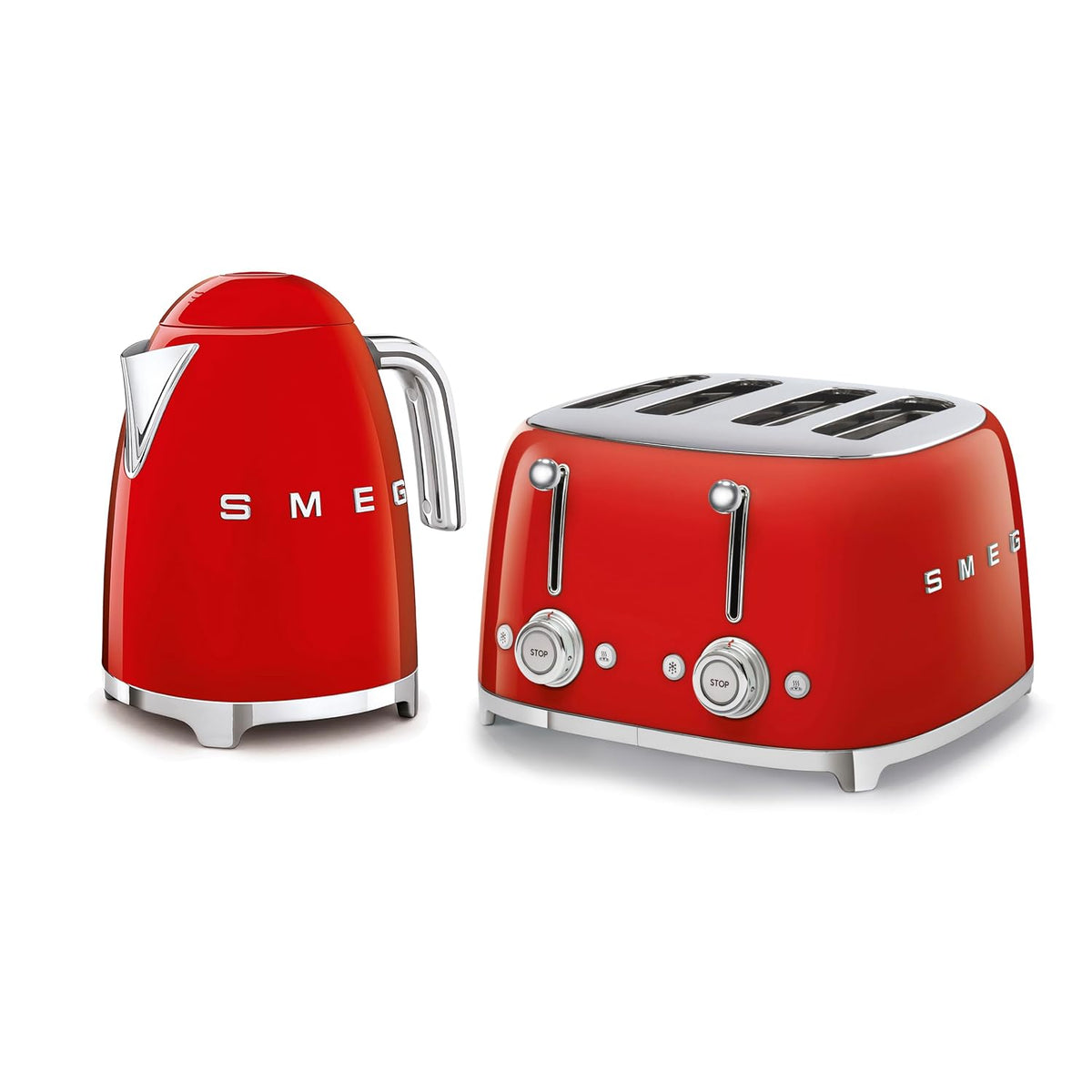 Retro Style Kettle And Toaster Set 1.8 Qt 3000W 4-Slice 2000W White