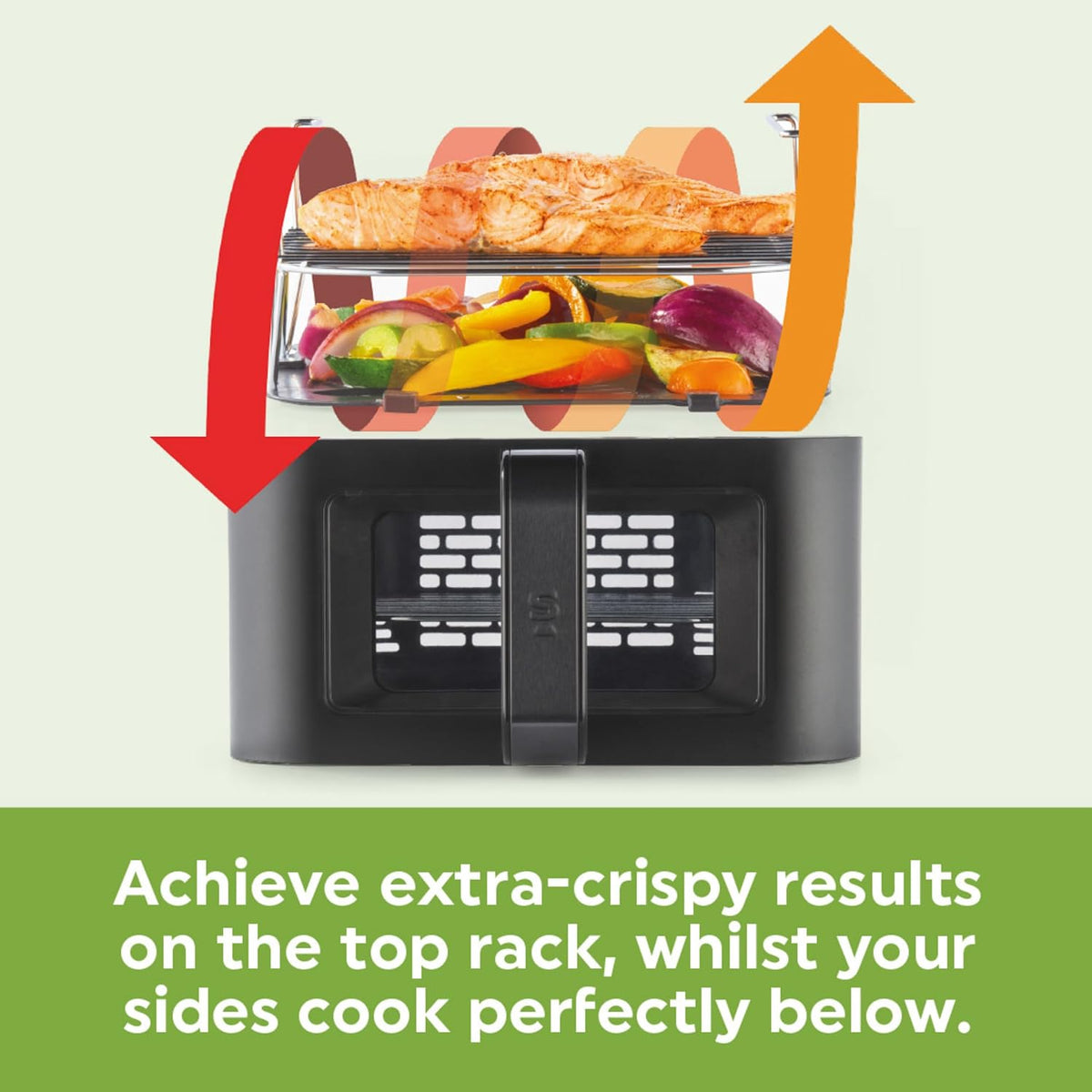 Double Stack Air Fryer 9.5 Qt 2400W 12 Functions Black