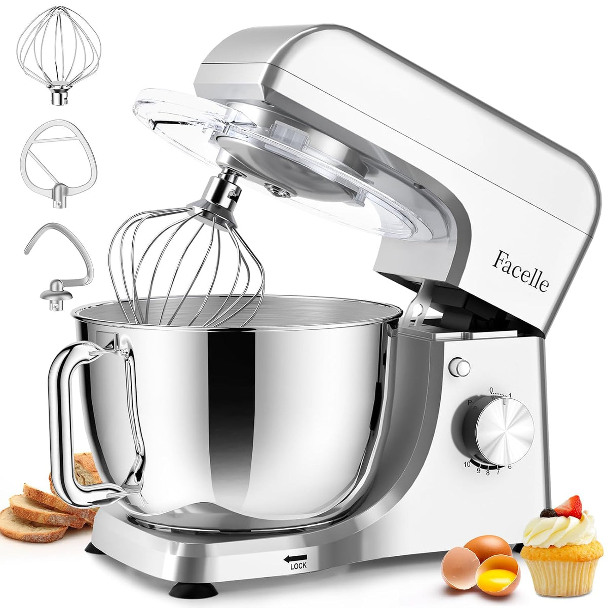 Stand Mixer 5.8 Qt 1500W 10 Speed Pulse Black