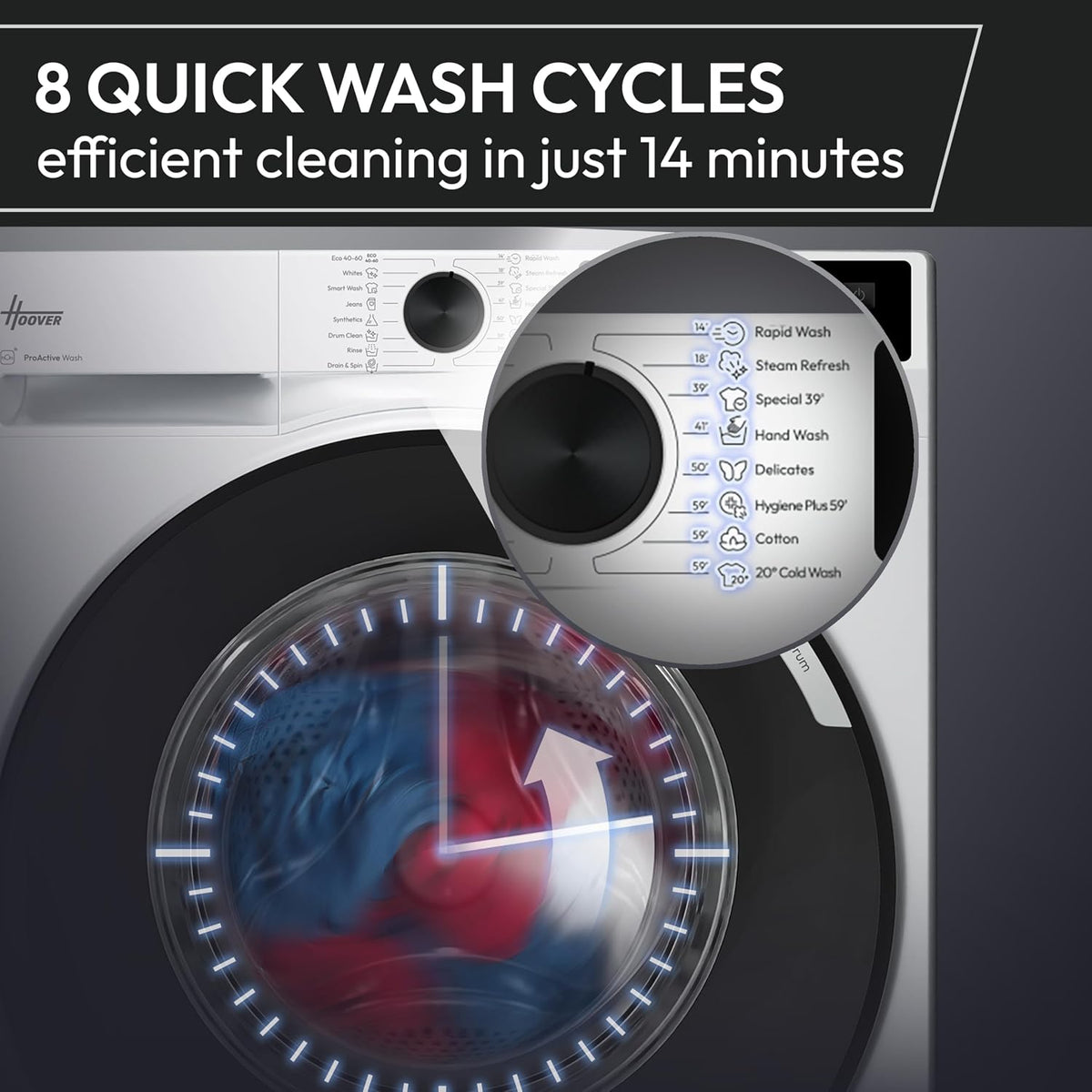 Freestanding Washer Dryer 17.6/11lb 1400rpm 16 Programs WiFi Graphite