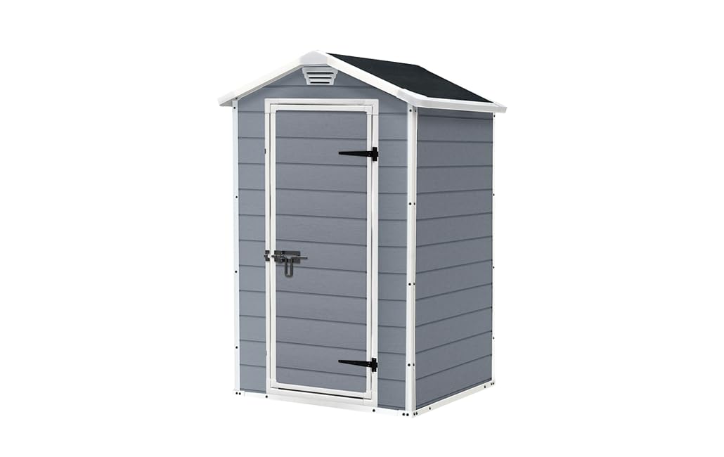 Garden Storage Shed 4 X 3 Ft Gray Resin Hinged Doors