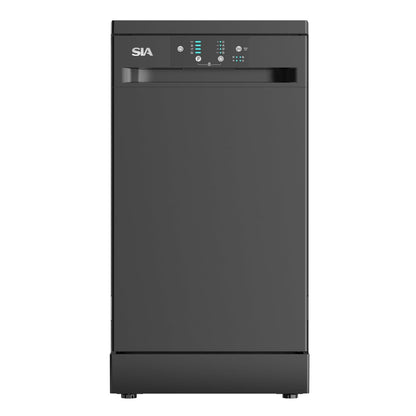 Freestanding Dishwasher 17.7in 9 Place Settings 4 Programs Black