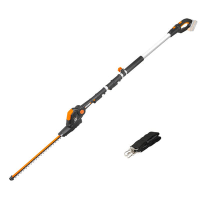 Cordless Pole Hedge Trimmer 17.7in 10.5ft Reach 10-Position Head Black