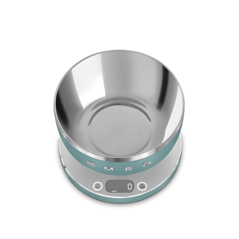 Digital Kitchen Scale 1.9 Qt Removable Bowl 11lb Capacity Emerald Green
