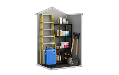 Garden Storage Shed 4 X 3 Ft Gray Resin Hinged Doors