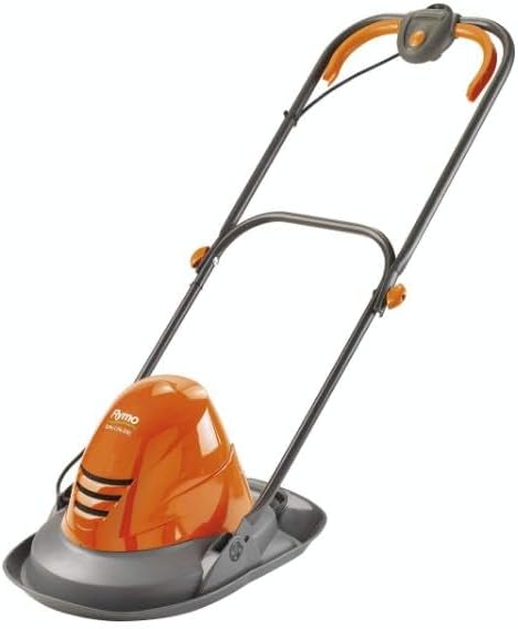 Electric Hover Lawn Mower 1400W 9.8in 3 Heights 32.8ft Cable Orange Gray