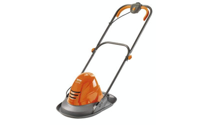 Electric Hover Lawn Mower 1400W 9.8in 3 Heights 32.8ft Cable Orange Gray
