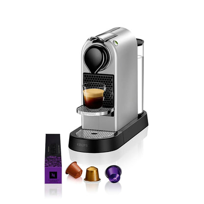 Automatic Pod Coffee Machine 1260W 1.1 Qt Removable Tank Silver