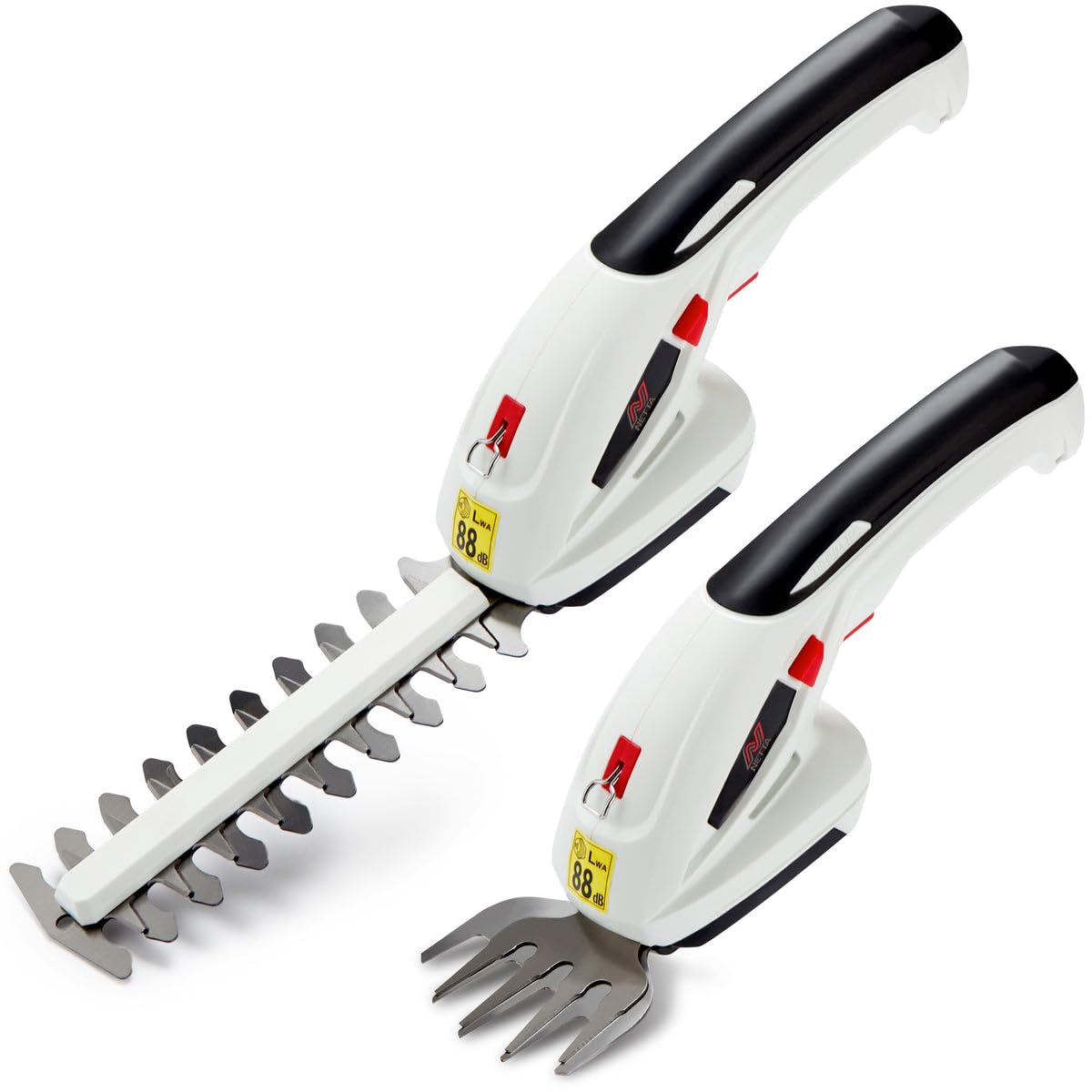 2-in-1 Cordless Hedge Trimmer & Grass Shear 7.2V 1500mAh 6.7in Blade Black White