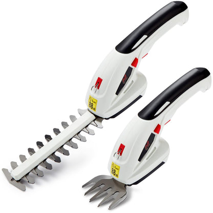 2-in-1 Cordless Hedge Trimmer & Grass Shear 7.2V 1500mAh 6.7in Blade Black White