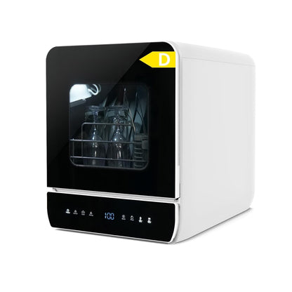 Portable Countertop Dishwasher 7 Programs 5.1 Qt Tank 3 Place Settings Black