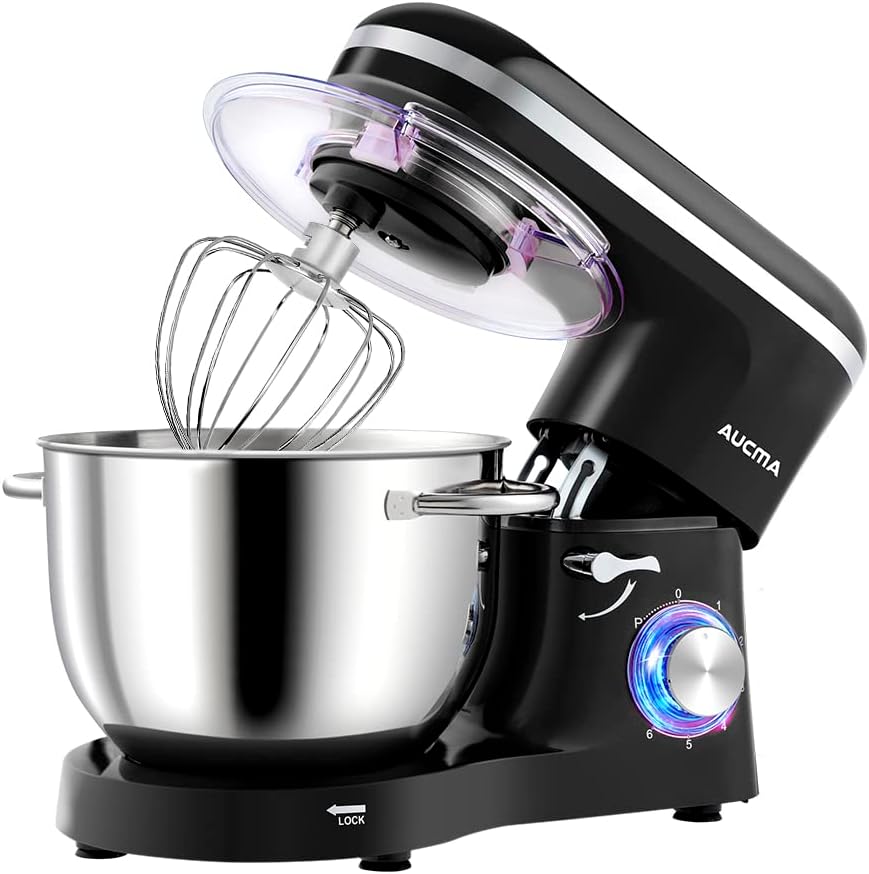 Stand Mixer 6.6 Qt 1400W 6 Speed Tilt-Head Black