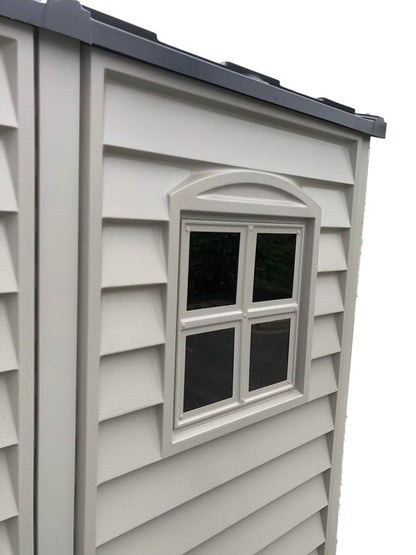 Plastic Garden Storage Shed 6 X 6 Ft Dark Gray Adobe Metal Roof