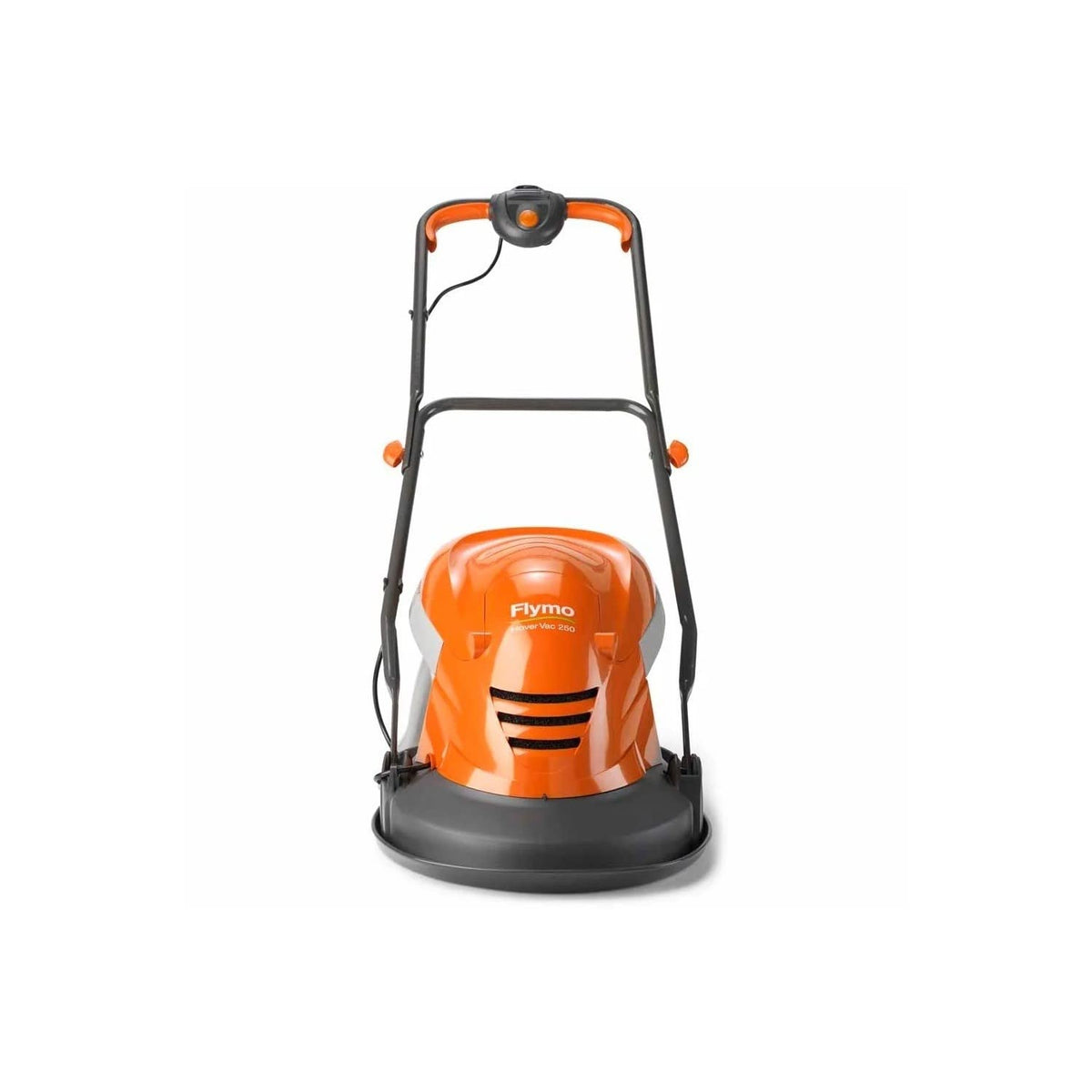 Hover Lawn Mower 9.8in 1400W 4 Gal Grass Box 4 Cutting Heights Orange Gray