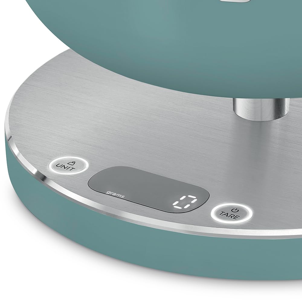 Digital Kitchen Scale 1.9 Qt Removable Bowl 11lb Capacity Emerald Green