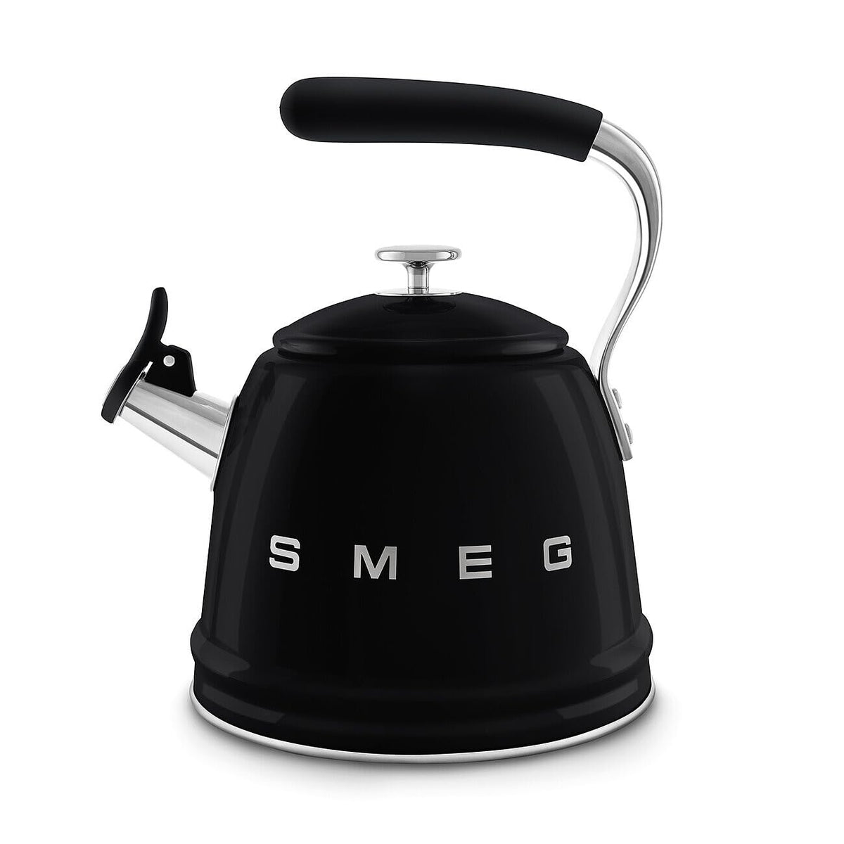 Whistling Kettle 2.4 Qt Stainless Steel Silicone Handle Black
