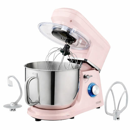 Stand Mixer 1200W 7.4 Qt Stainless Steel Bowl 6 Speeds Pulse Pink