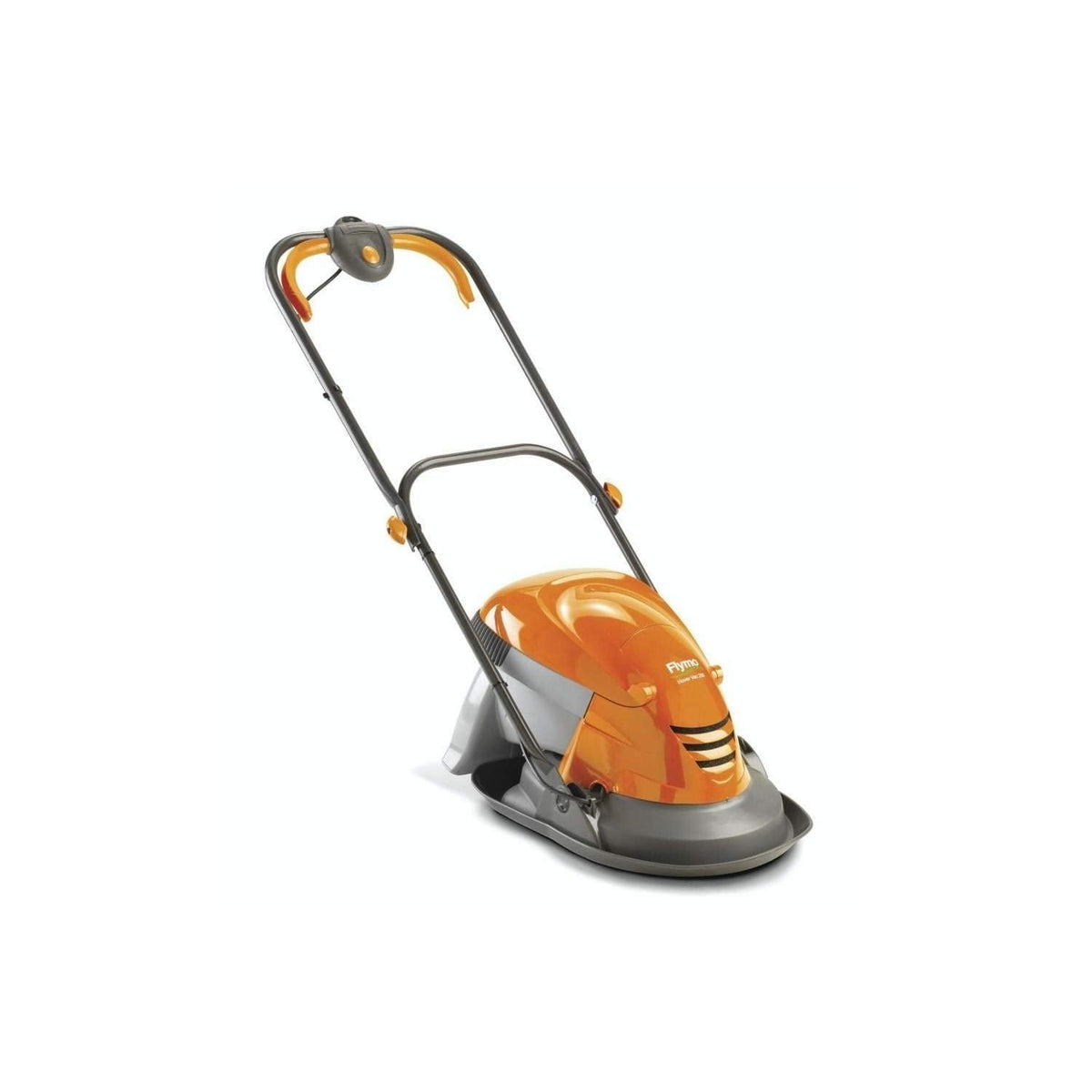 Hover Lawn Mower 9.8in 1400W 4 Gal Grass Box 4 Cutting Heights Orange Gray