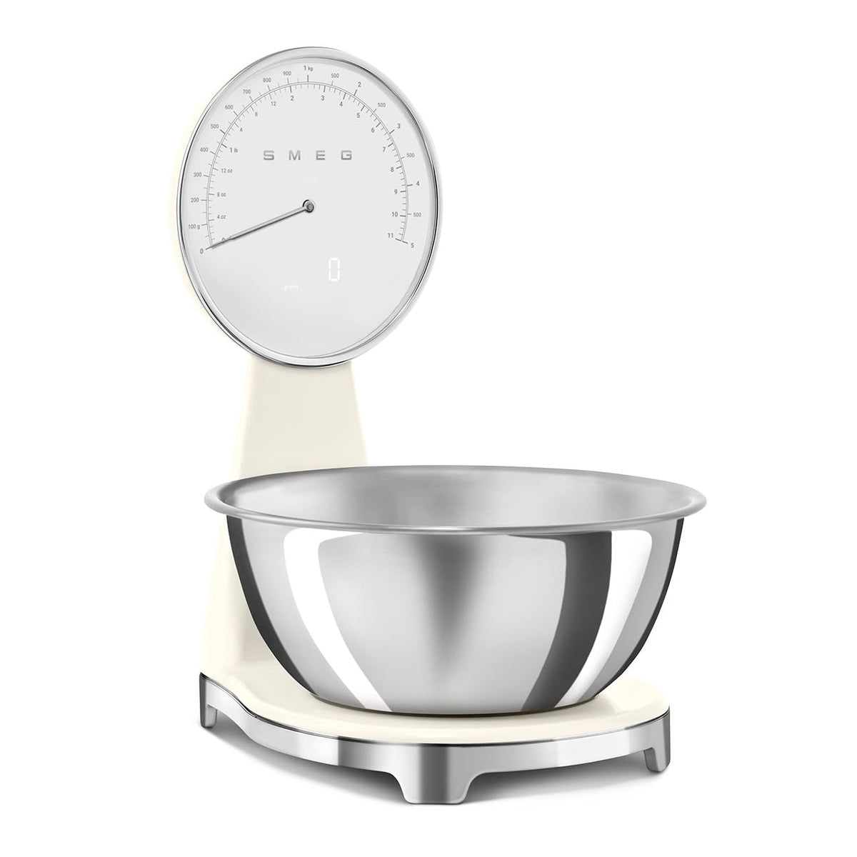 Analog And Digital Kitchen Scale 11lb 1G Accuracy Stainless Steel Cream