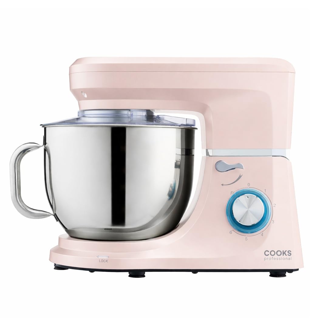 Stand Mixer 1200W 7.4 Qt Stainless Steel Bowl 6 Speeds Pulse Pink