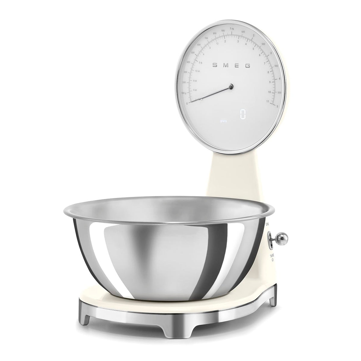 Analog And Digital Kitchen Scale 11lb 1G Accuracy Stainless Steel Cream