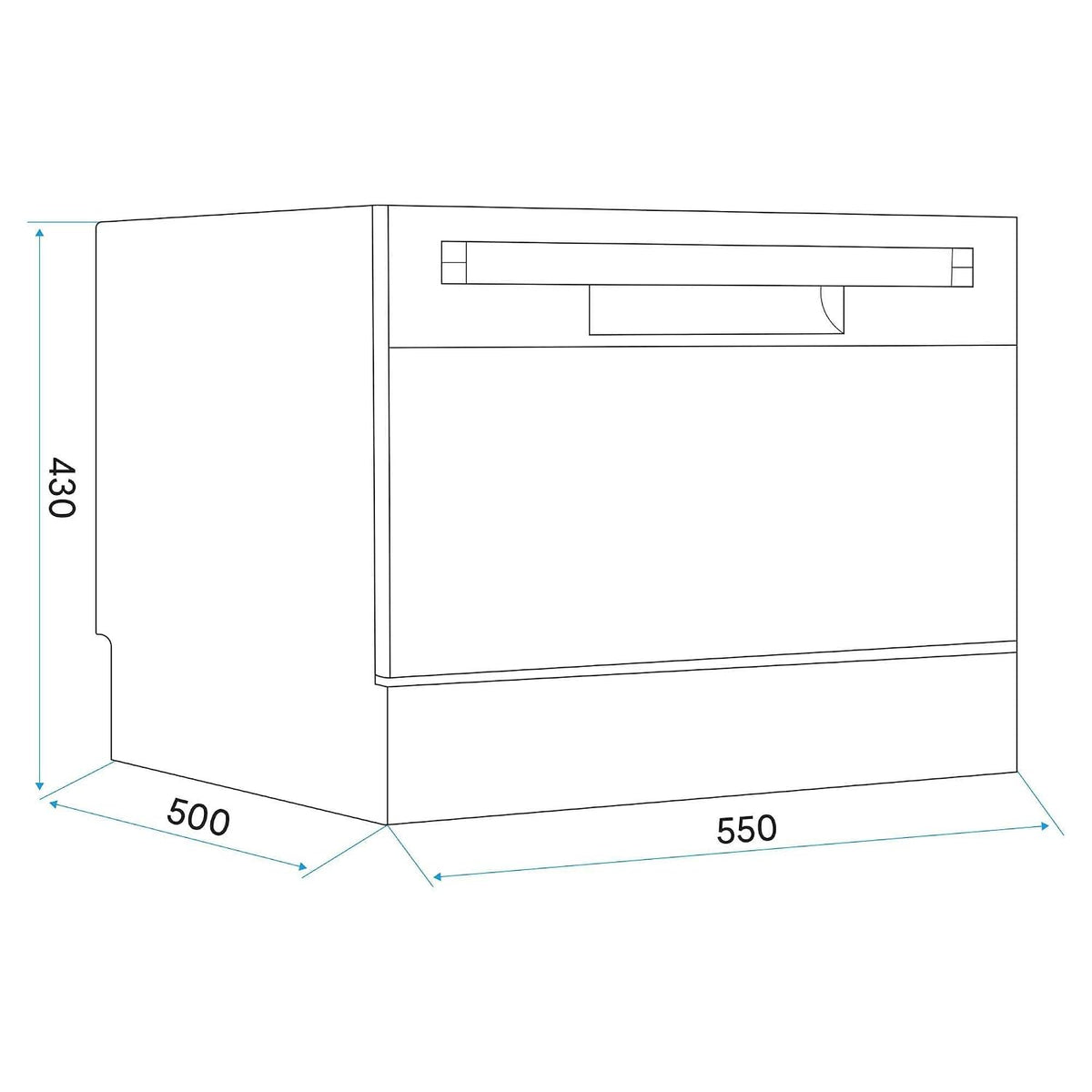 Table Top Dishwasher 6 Place Settings 6 Programs Black