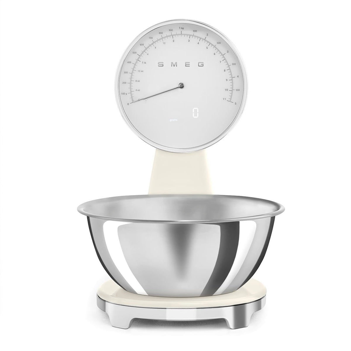 Analog And Digital Kitchen Scale 11lb 1G Accuracy Stainless Steel Cream