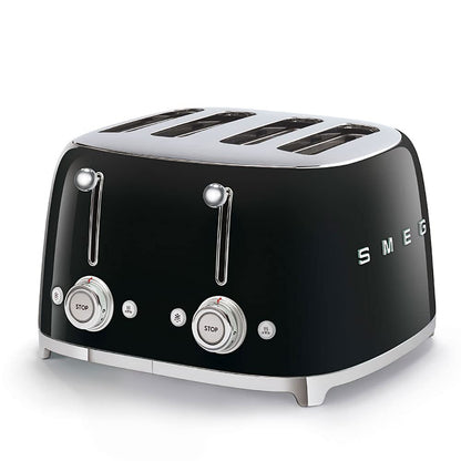 50'S Style Retro Range Breakfast Set 0.8 Qt 1400W Mini Kettle And 4-Slice 2000W Toaster Black