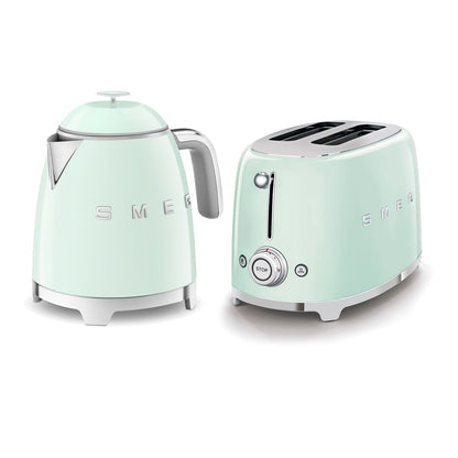 Retro Range Breakfast Set 0.8 Qt Mini Kettle 2-Slice Toaster Pastel Green