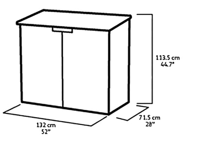 Outdoor Garden Storage Shed 232.5 Gal Top And Front Opening Light Gray