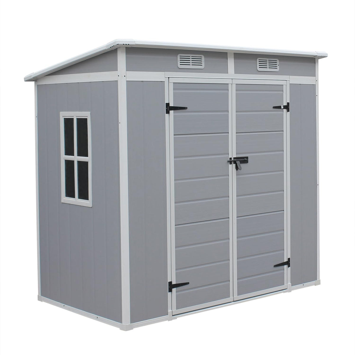Outdoor Garden Storage Shed 6 X 4 Ft Gray Plastic Aluminum Frame
