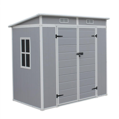 Outdoor Garden Storage Shed 6 X 4 Ft Gray Plastic Aluminum Frame