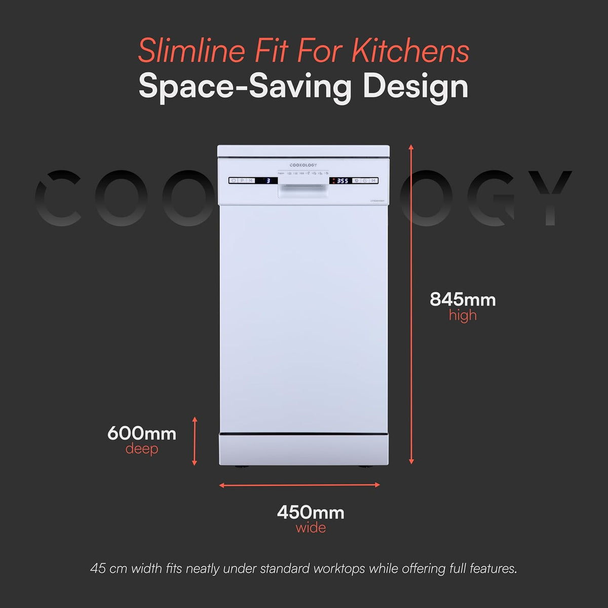 Freestanding Dishwasher 10 Place Settings 17.7in White