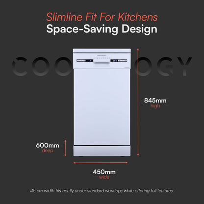 Freestanding Dishwasher 10 Place Settings 17.7in White