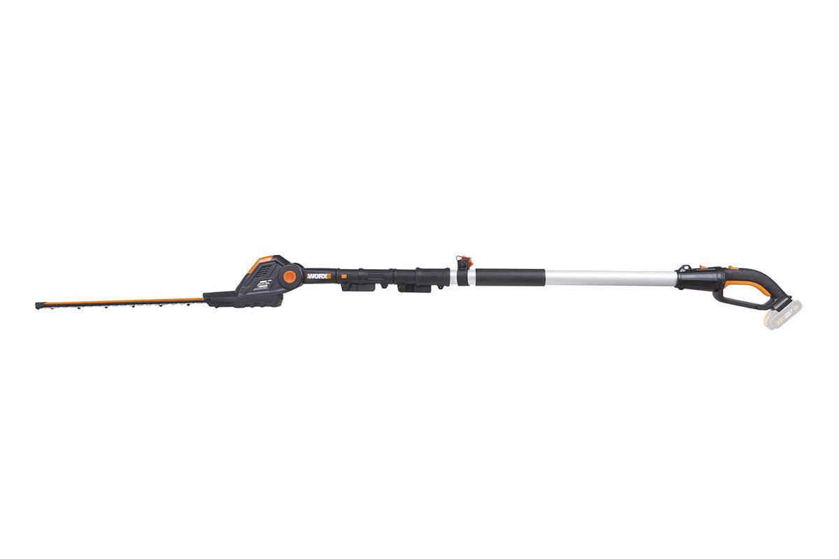 Cordless Pole Hedge Trimmer 17.7in 10.5ft Reach 10-Position Head Black