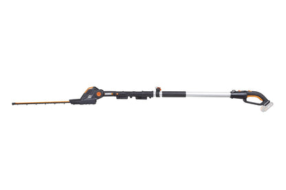 Cordless Pole Hedge Trimmer 17.7in 10.5ft Reach 10-Position Head Black