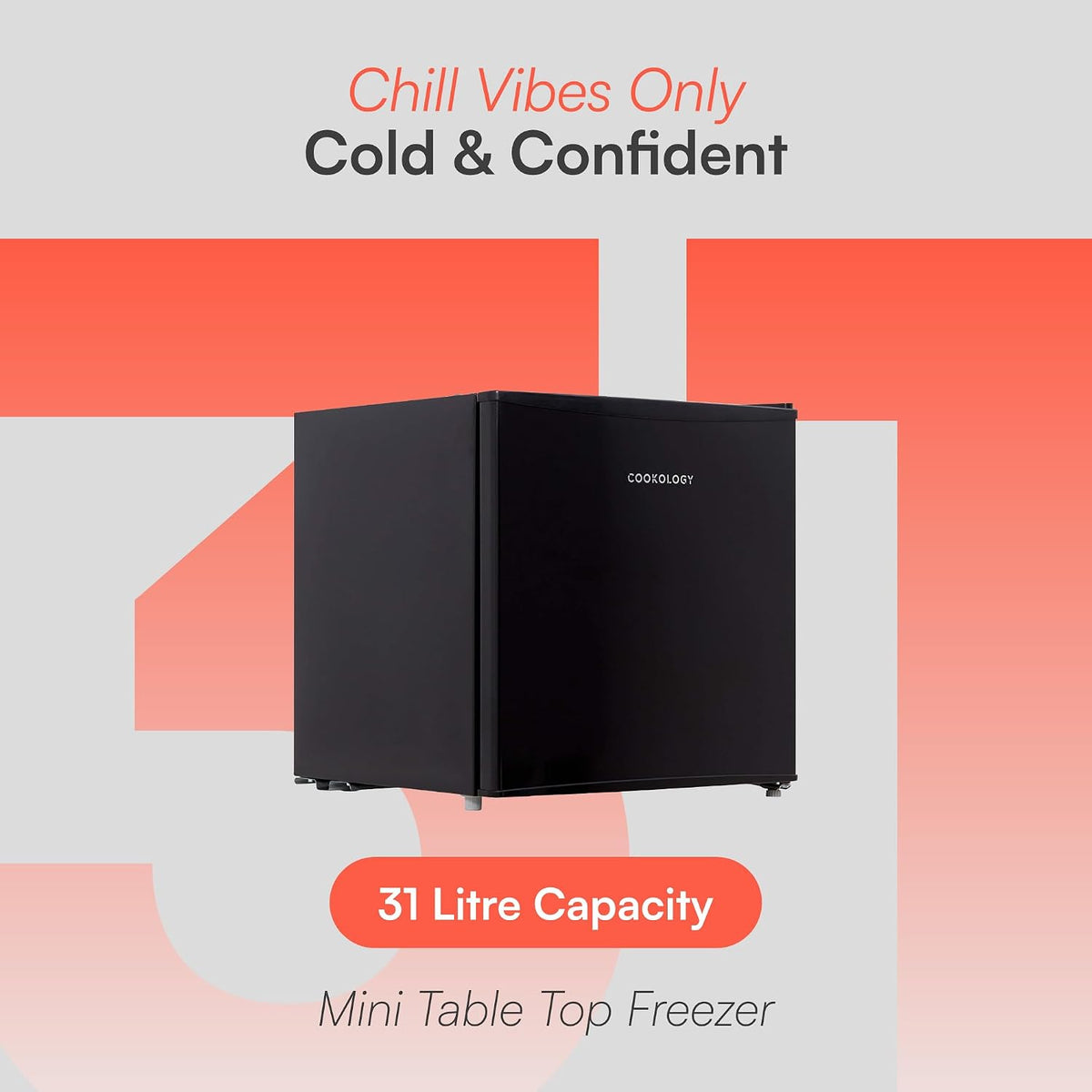 Table Top Freezer 1.1 cu ft Reversible Door Adjustable Thermostat Black