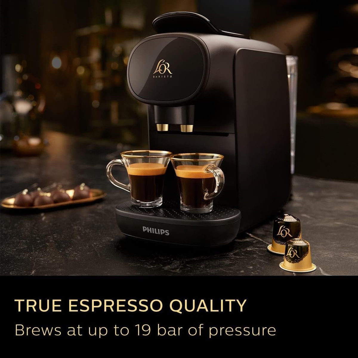 Capsule Coffee Machine Double Shot 19 Bar 1.5 Qt Black