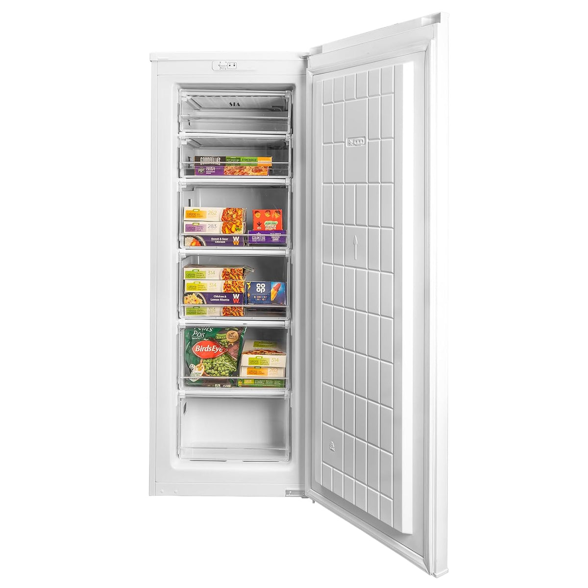 Upright Freezer 5.7 cu ft 6 Compartments Adjustable Thermostat Reversible Door White