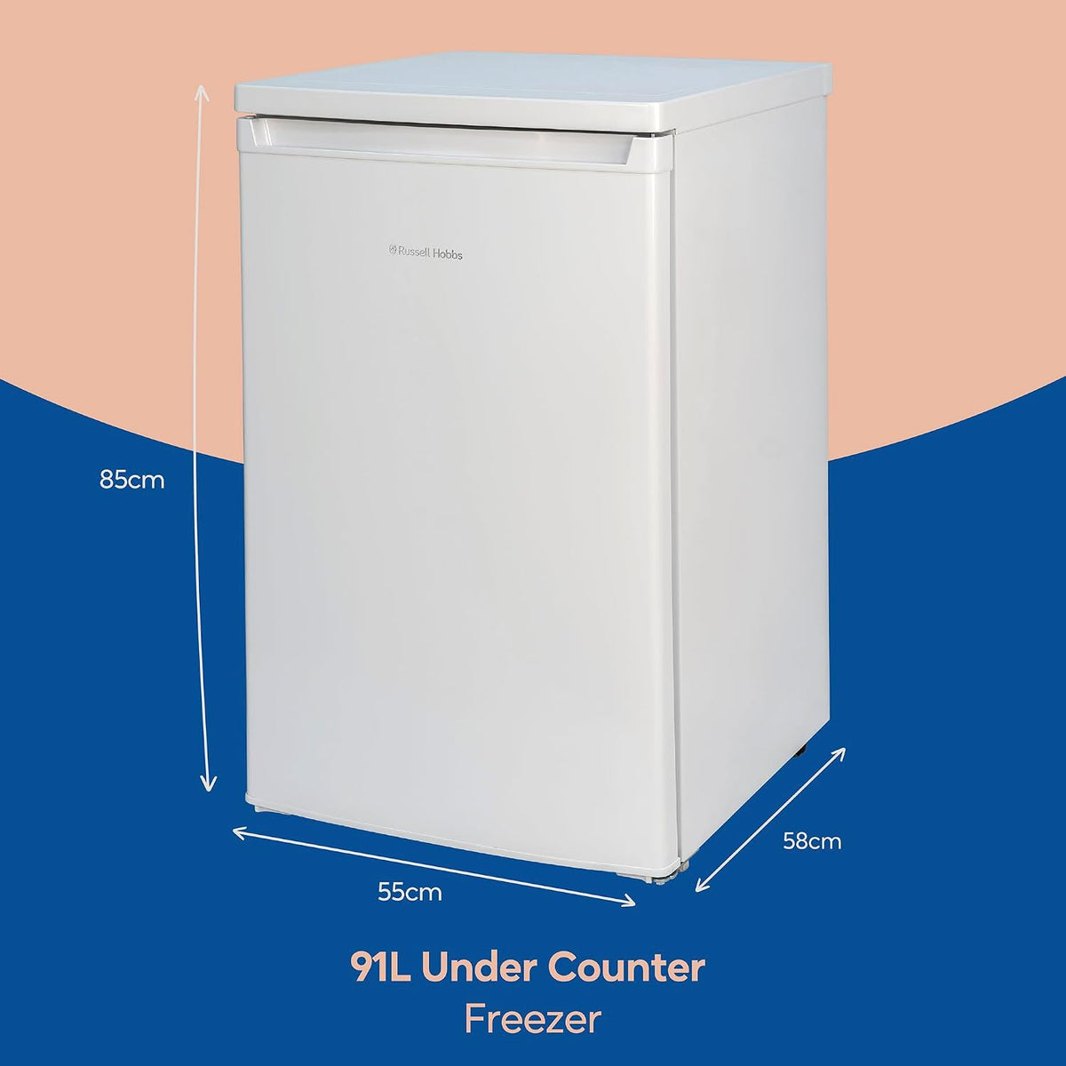 Under Counter Freezer 3.2 cu ft 21.7in White Freestanding