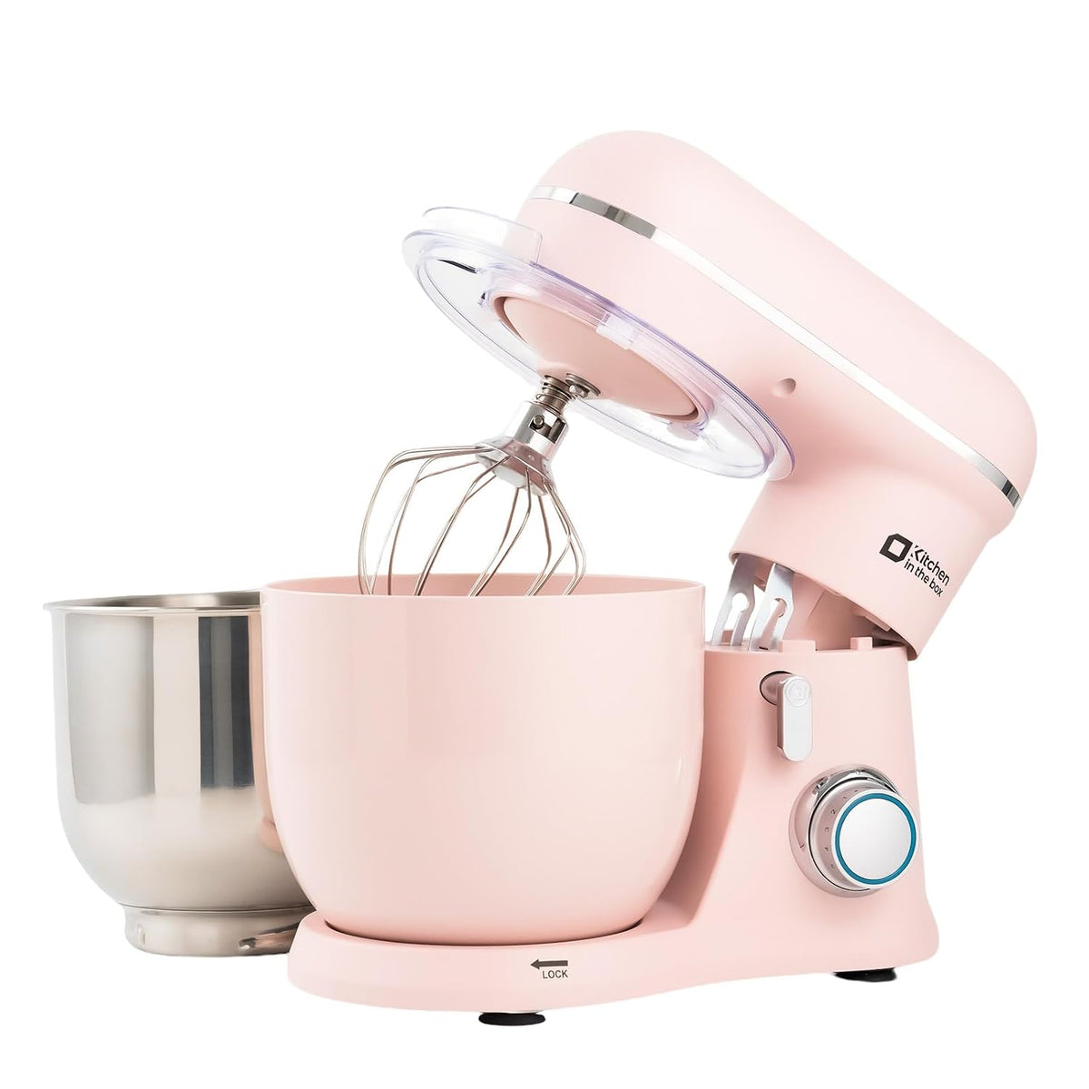 Mini Stand Mixer 3.7 Qt 10 Speed 800W Dough Hook Whisk Beater Gray White