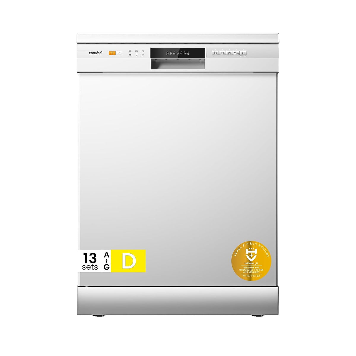 Freestanding Dishwasher 13 Place Settings 6 Programs White Auto Door Open