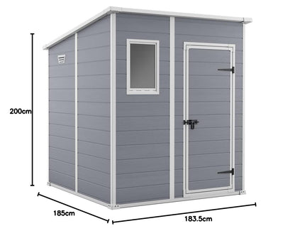 Garden Storage Shed 6 X 6 Ft Gray Resin Single Door