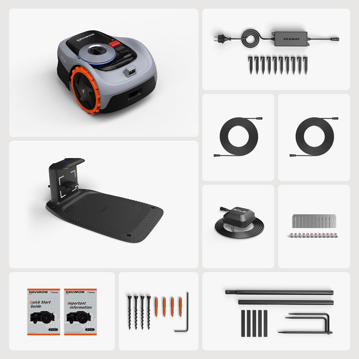 Robotic Lawn Mower 500m² EFLS 2.0 RTK Vision AI Mapping Gray