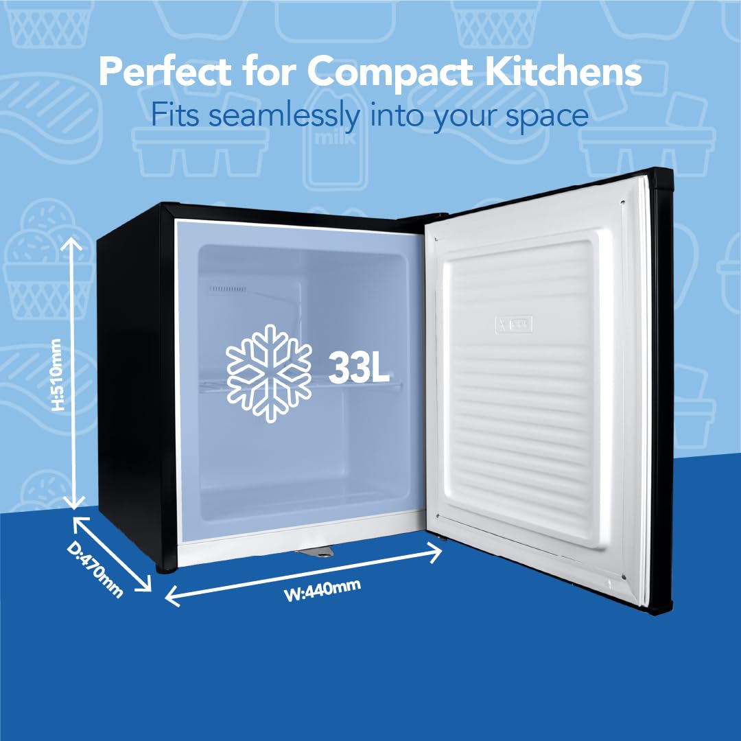 Table Top Freezer 1.2 cu ft 17.3in Black Compact